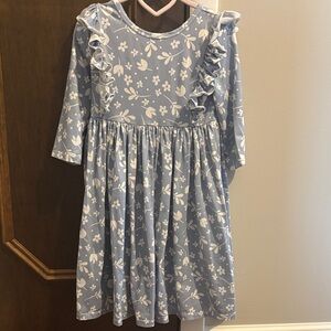 Floral Blue Kids Dress